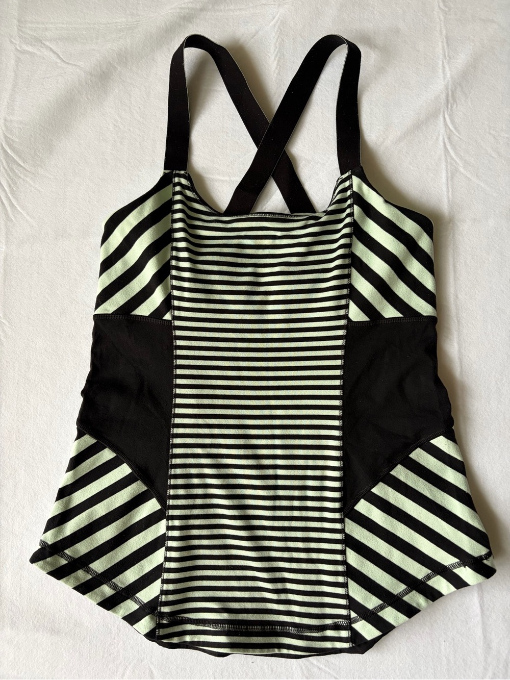Lululemon Work It Out Tank Mint Moment Black Stripe Size 4